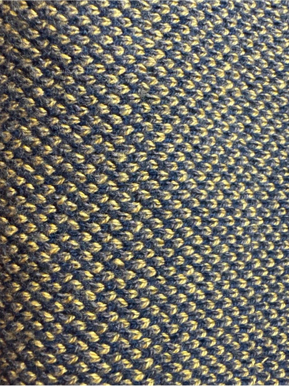 Men's Navy and Mustard Patterned Sweater